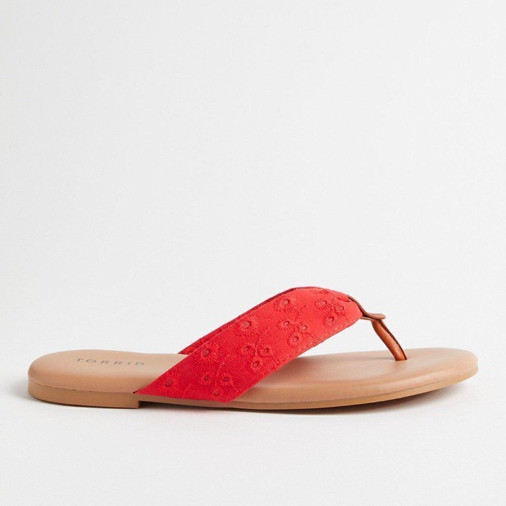 Torrid Red Eyelet Flip Flops - Picture 2 of 3